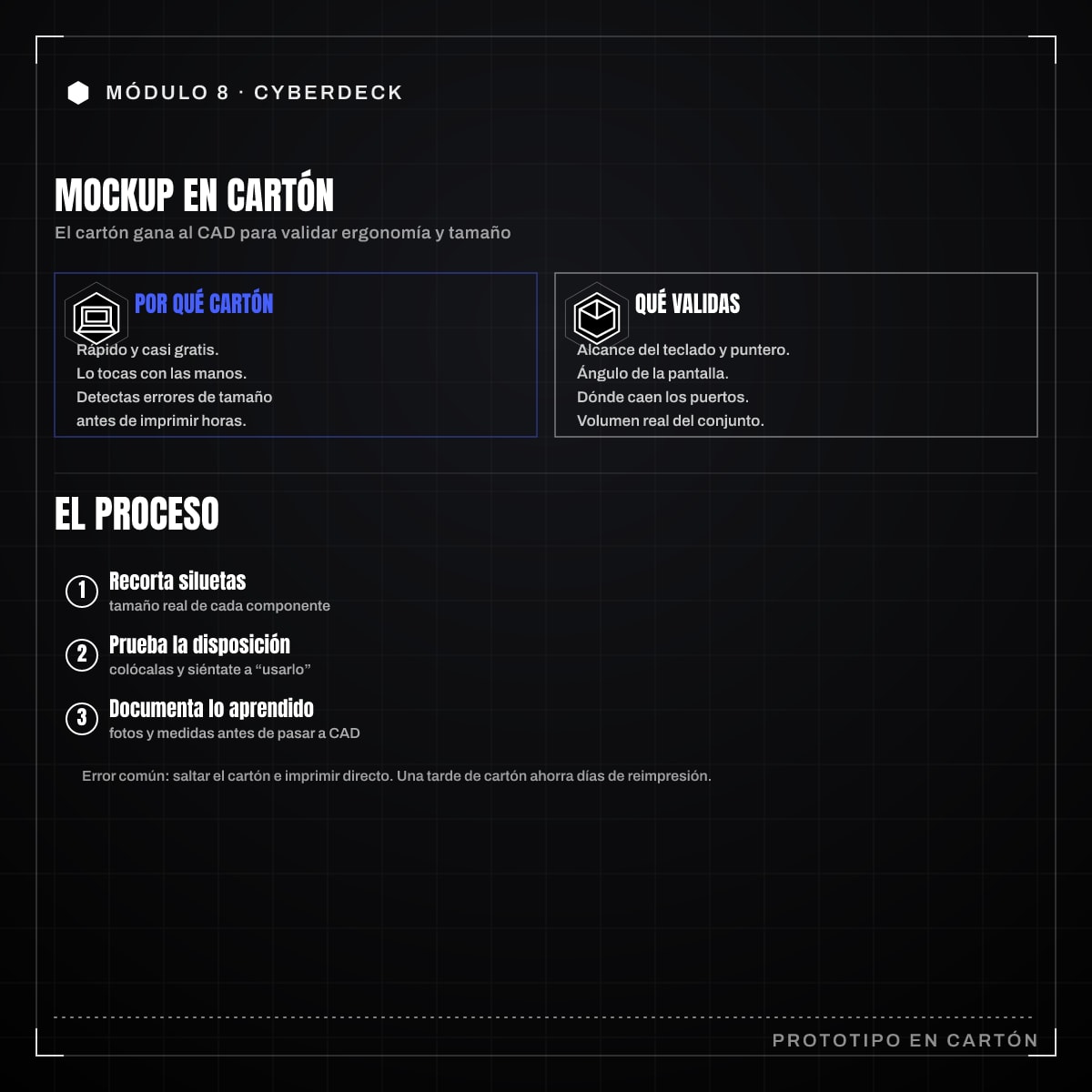 Infografía: 8.2 · Mockup en cartón
